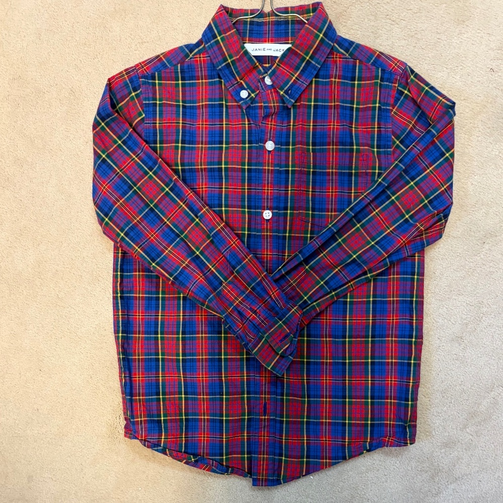 Janie and Jack boys plaid button down